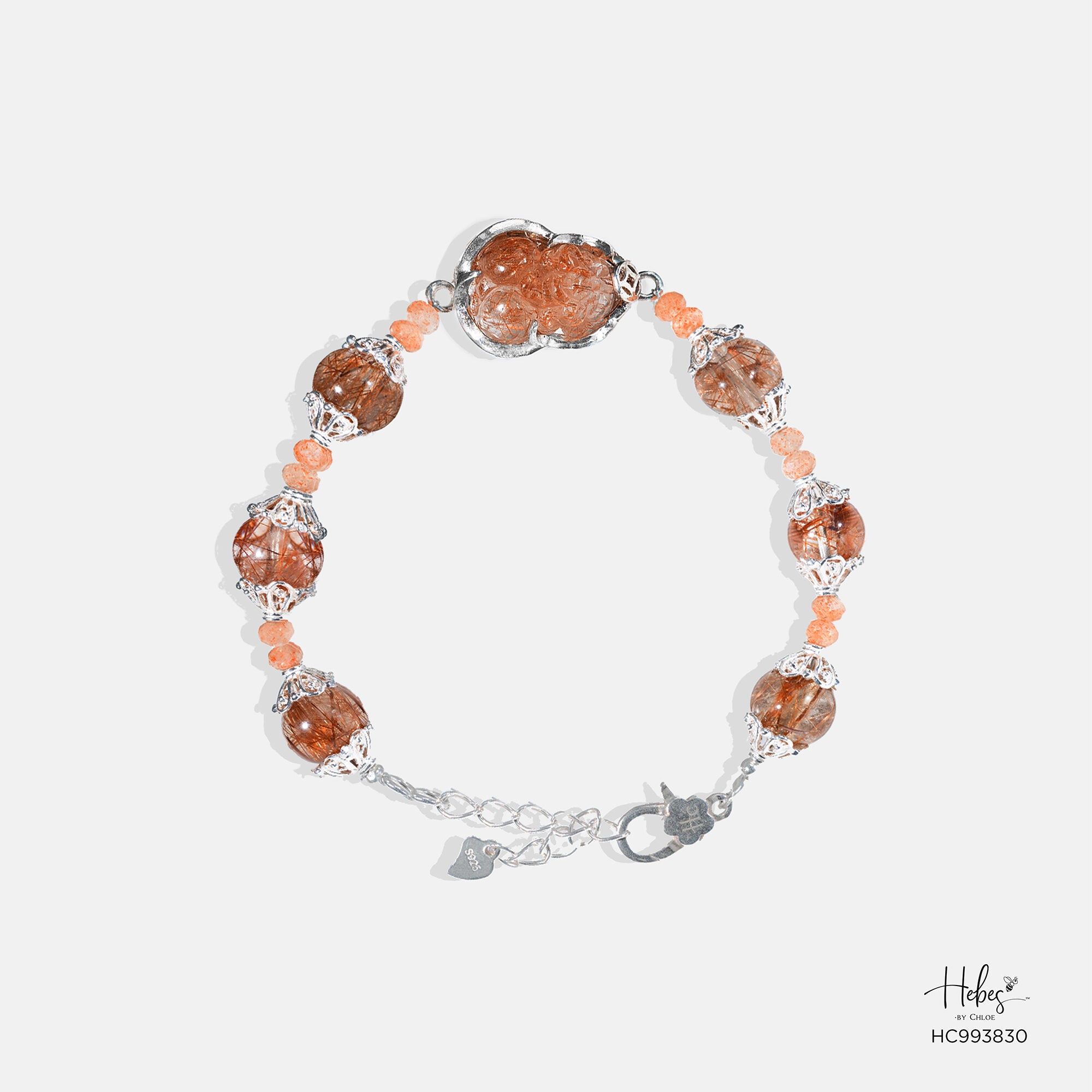Earth Aura Brown Rutilated Quartz Bracelet 993830