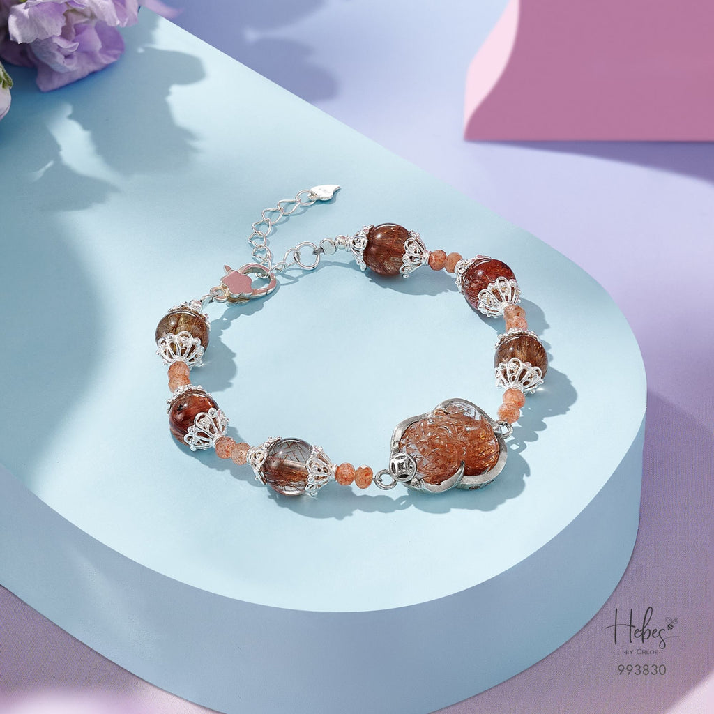 Earth Aura Brown Rutilated Quartz Bracelet 993830