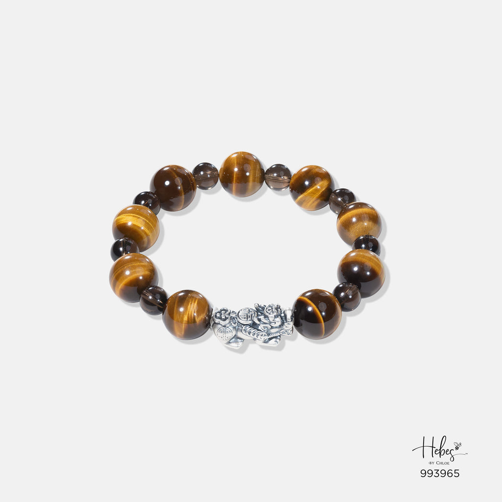 The Emperor Tiger Eye with Smoky Rutilated Quartz Bracelet 993965