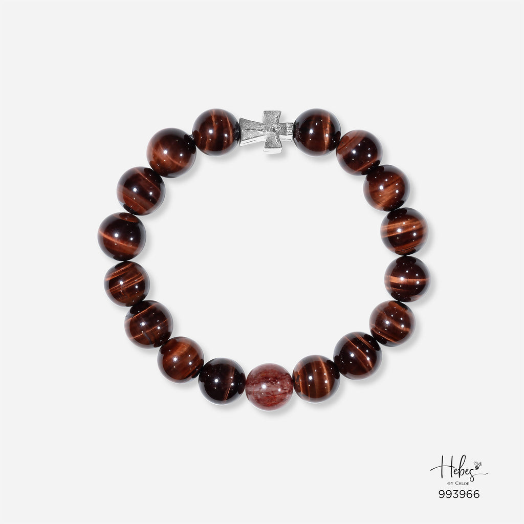 The Emperor Tiger Eye with Red Rutillated Quartz Bracelet 993966