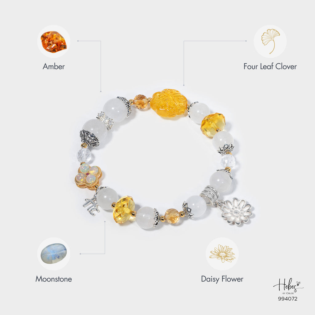 Amber Four-Clover Leaf Bracelet 994072