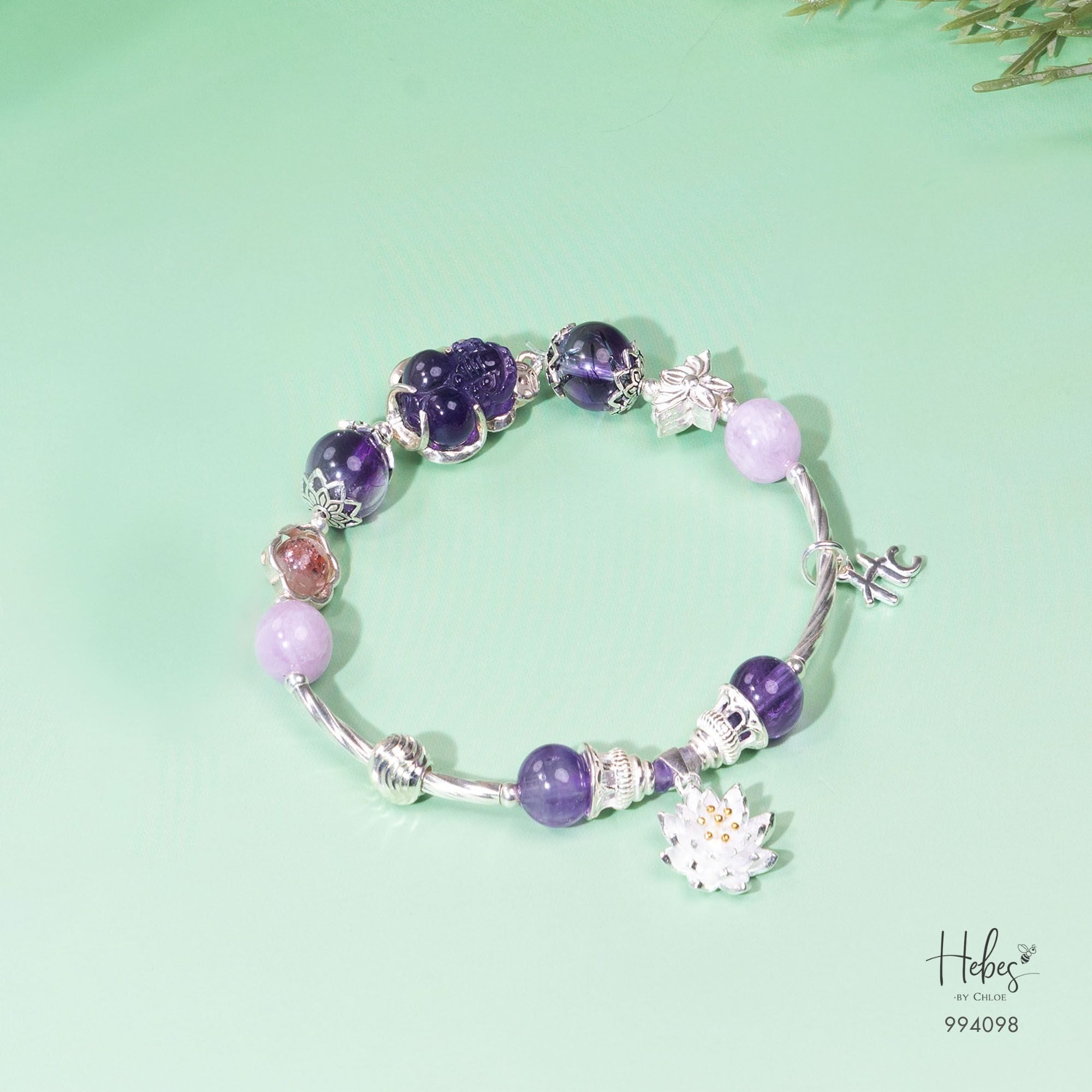 Custom Limited Amethyst Lotus Bracelet 994098
