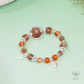 Custom Limited Brown Rutilated Money Pouch Bracelet 994102