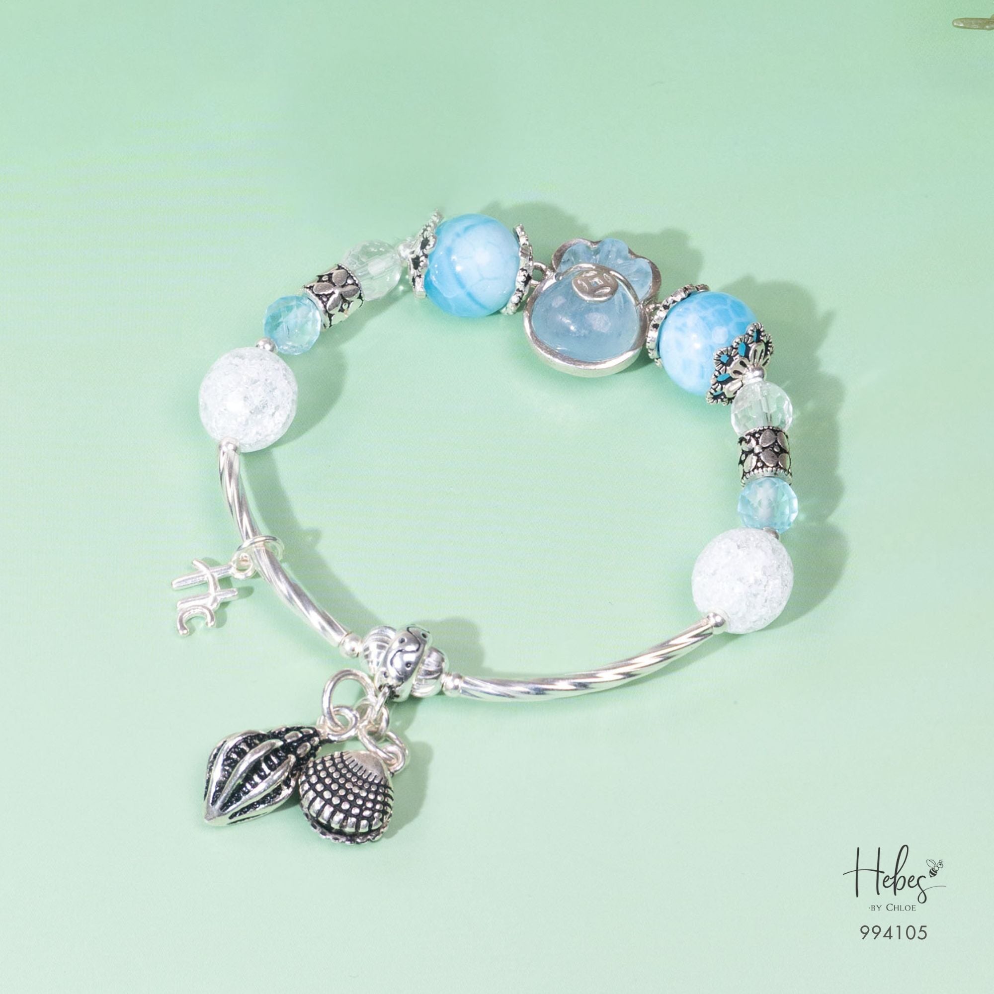 Custom Limited Aquamarine Money Pouch Bracelet 994105