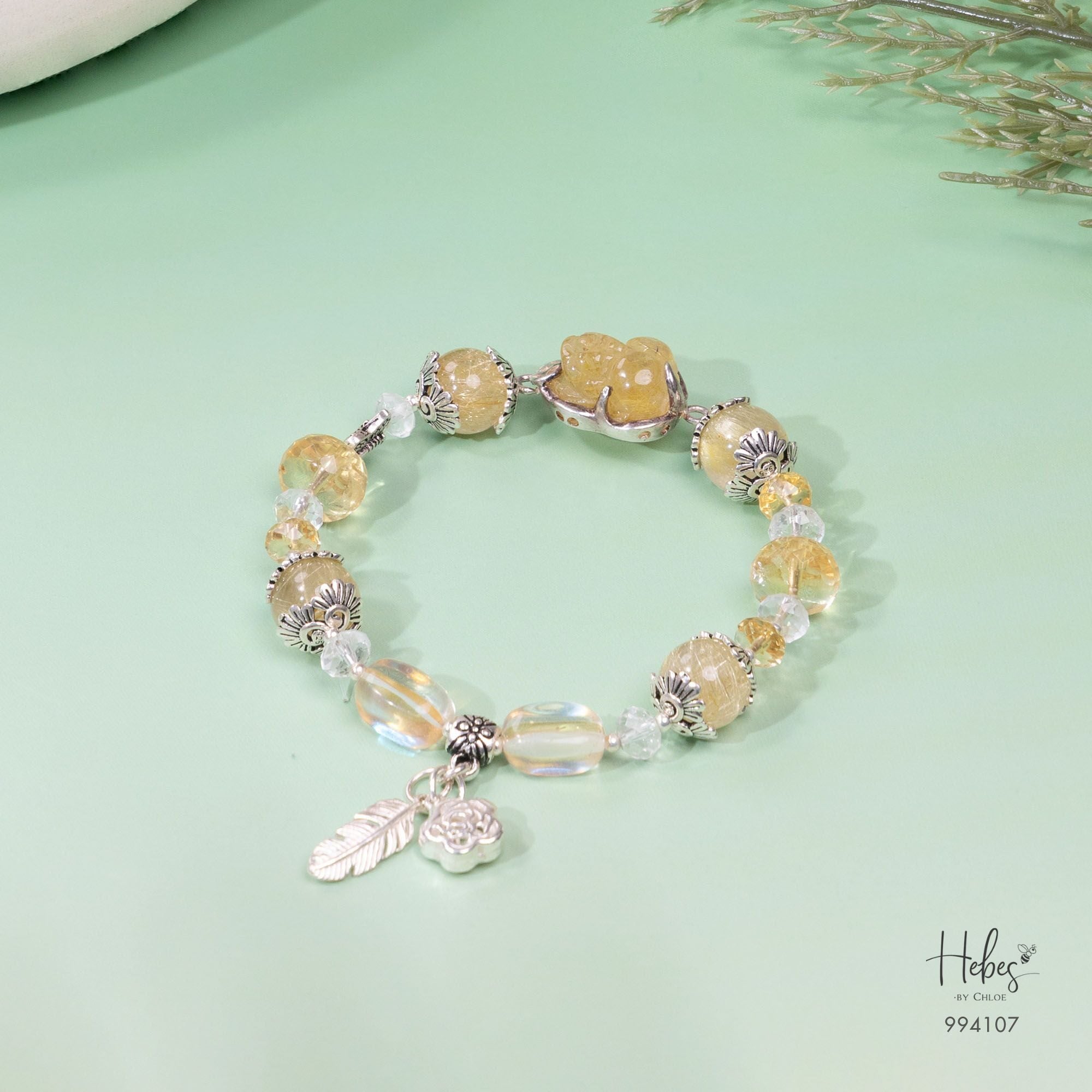 Custom Limited Yellow Rutilated Pixiu Bracelet 994107