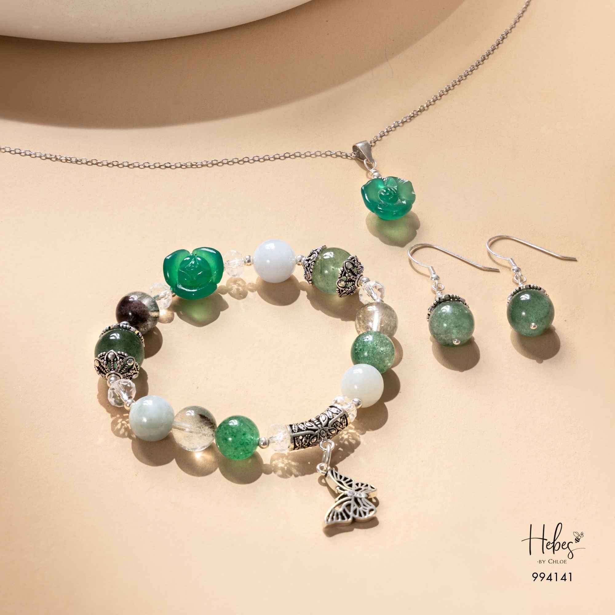 Moonlight Blessing Green Strawberry Quartz Set 994141