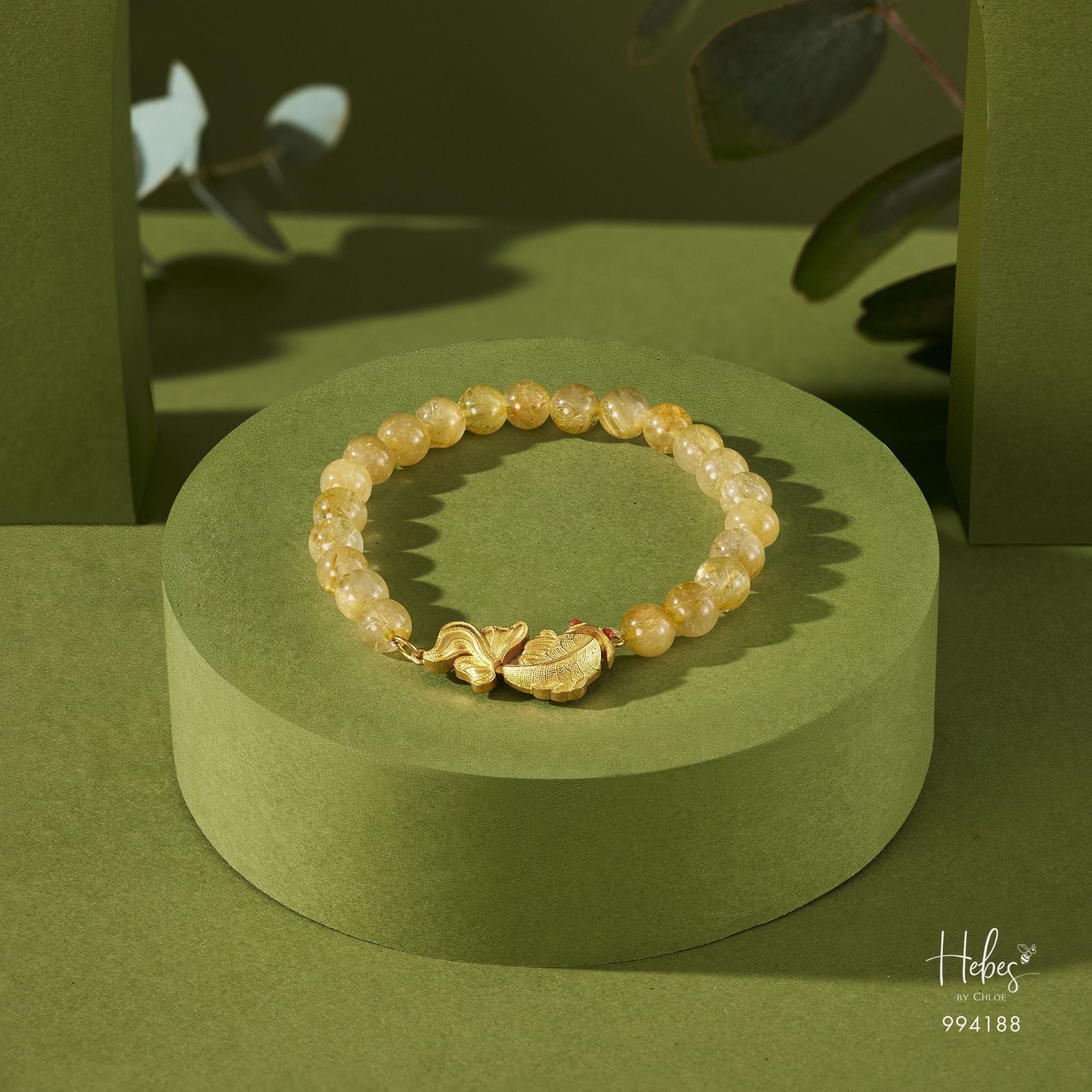 Glimmer Yellow Rutilated Golden Fish Bracelet 994188