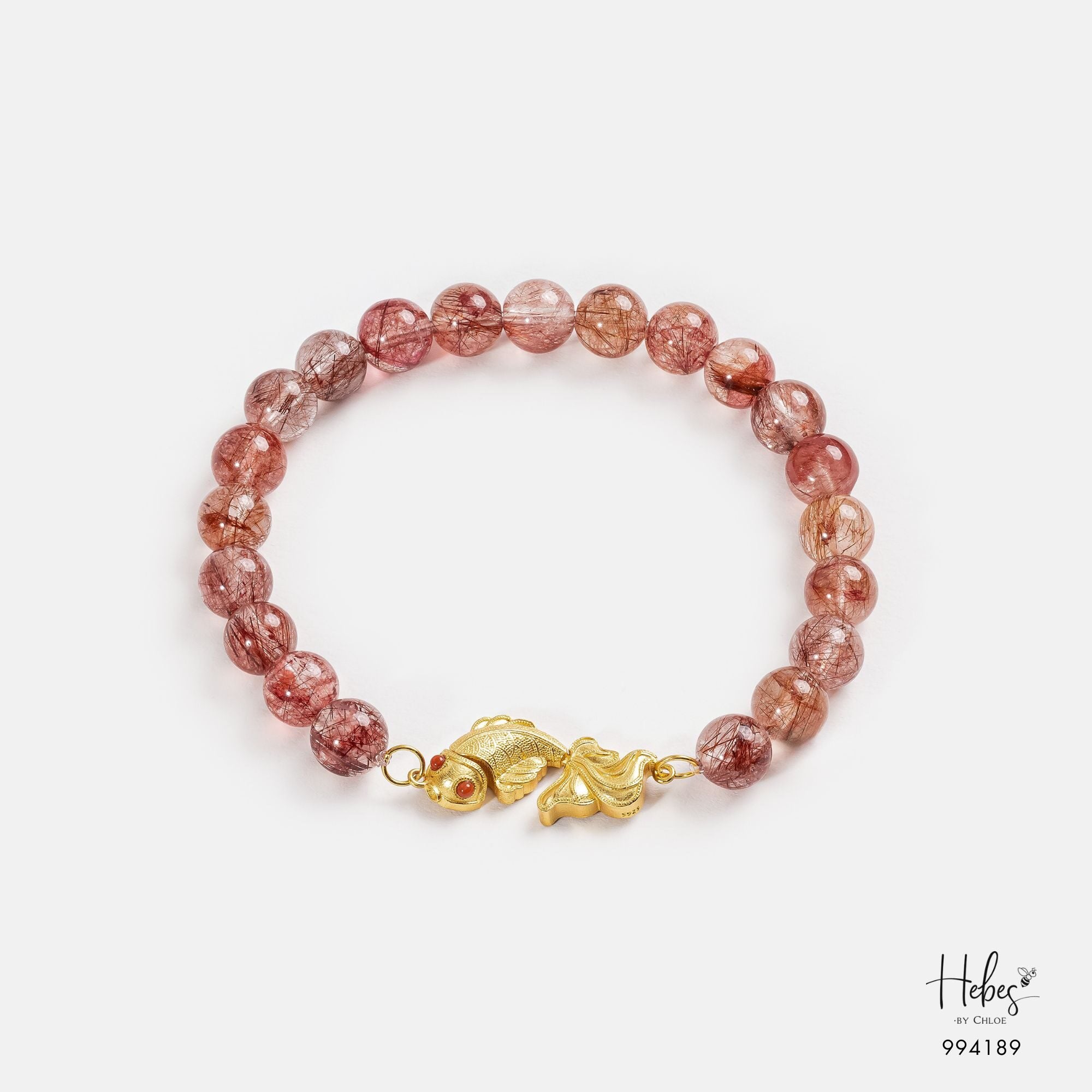 Glimmer Red Rutilated Golden Fish Bracelet 994189