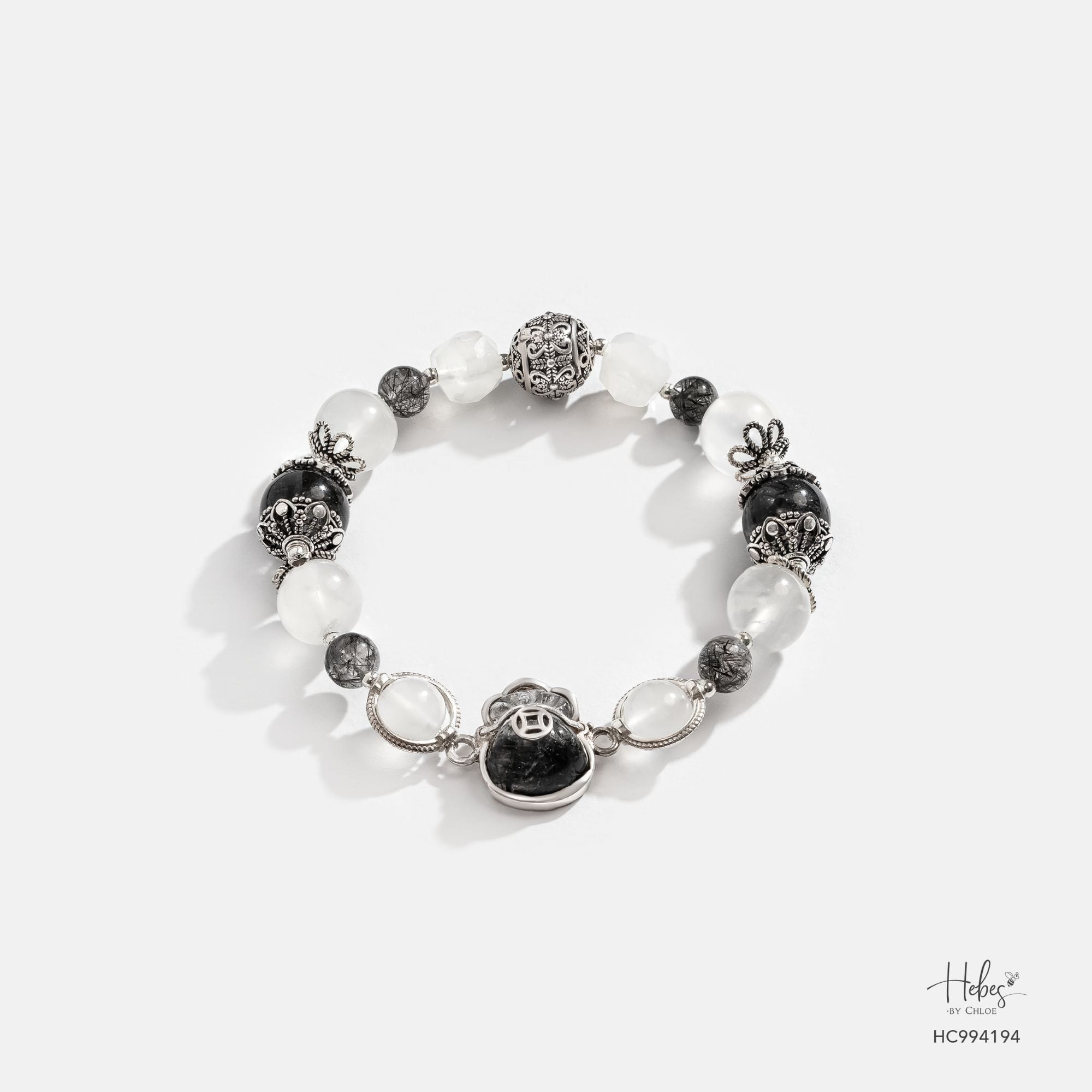 Custom Limited Black Rutilated Quartz Money Pouch Bracelet 994194