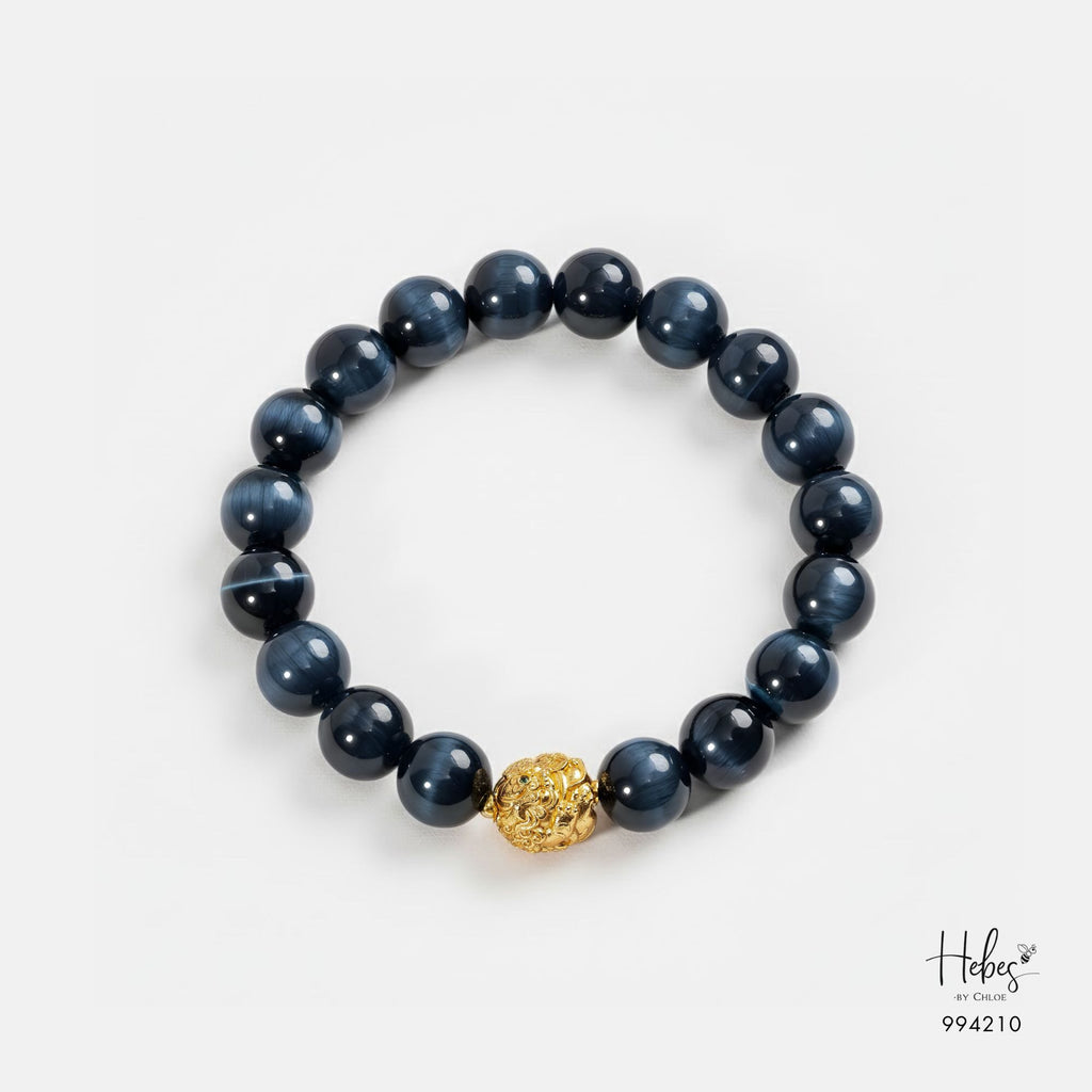 The Emperor Blue Tiger Eye Gold Qilin Bracelet 994210