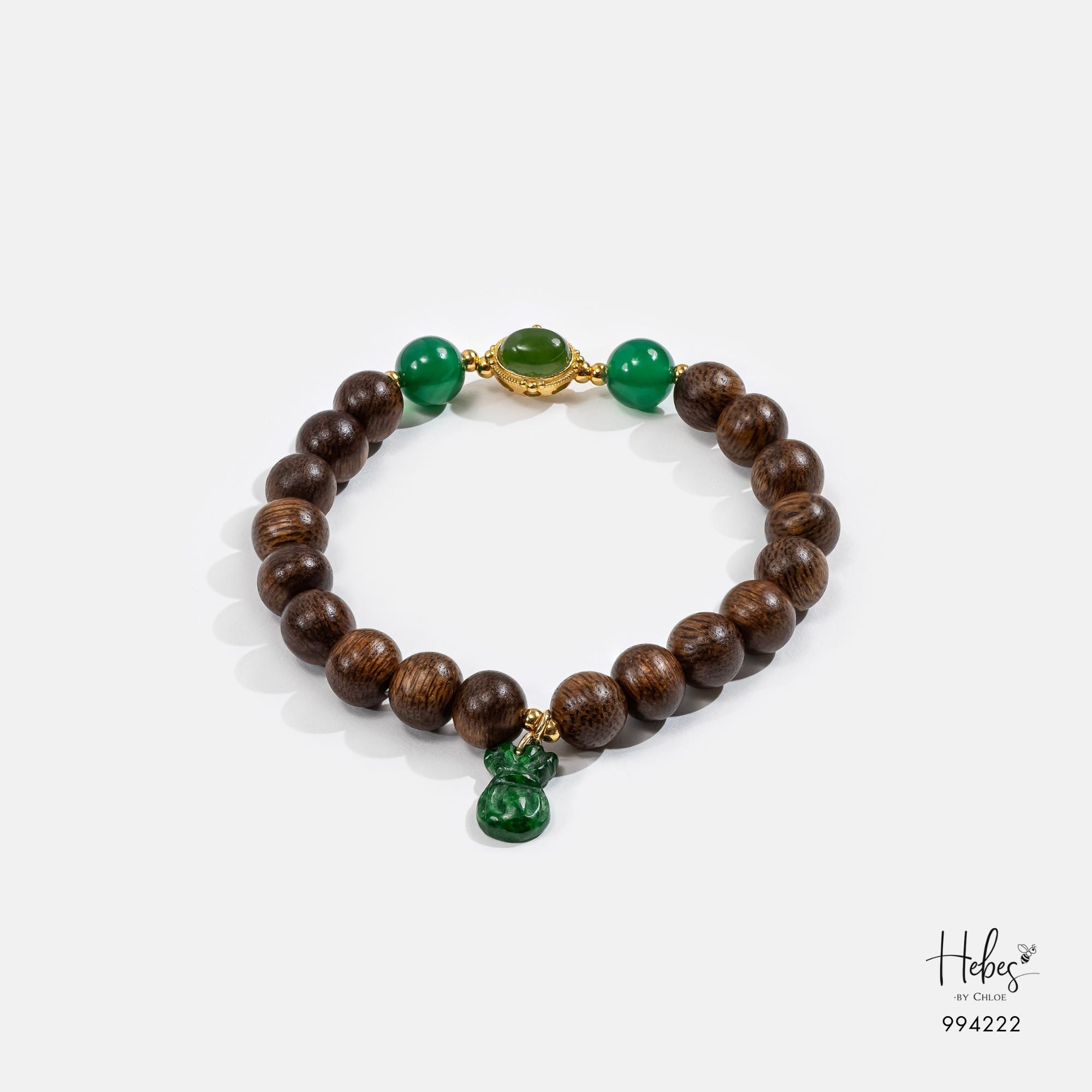 Vietnamese Agarwood Agate with Money Pouch Bracelet (8mm) 994222