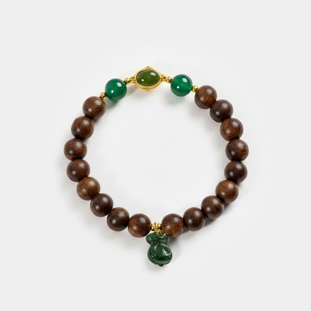Vietnamese Agarwood Agate with Money Pouch Bracelet (8mm) 994222