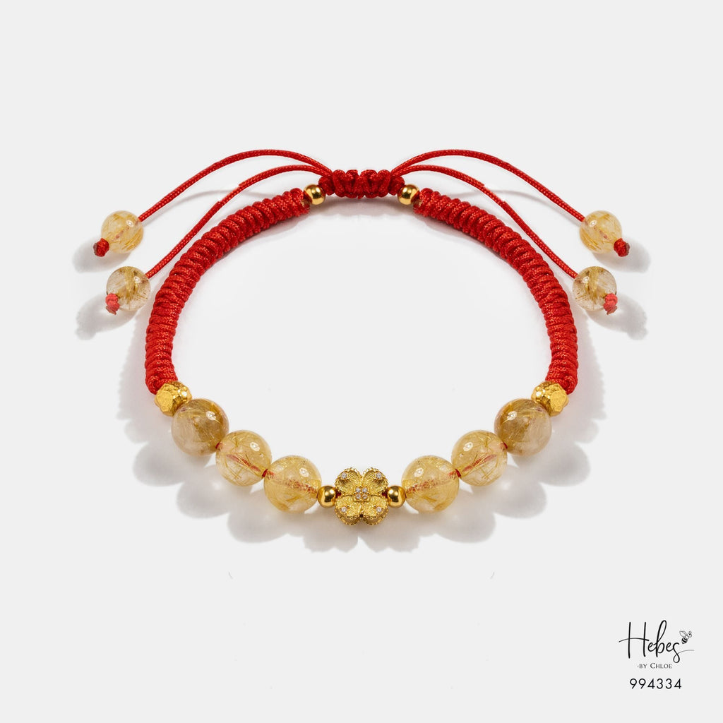 Mantra Golden Rutilated Wealth Bracelet 994334