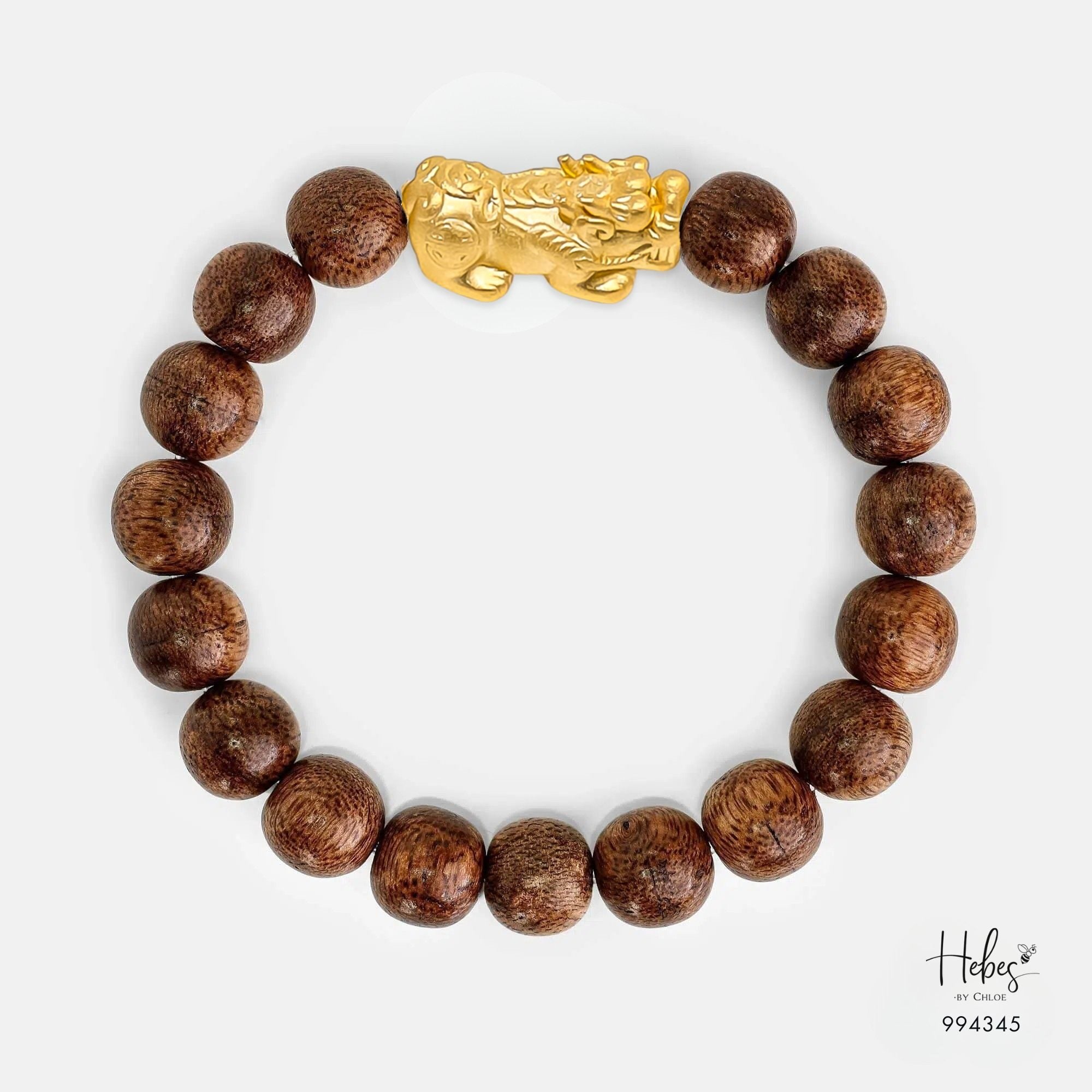Vietnamese Agarwood Pixiu Gold Vermeil Bracelet (10mm) 994345