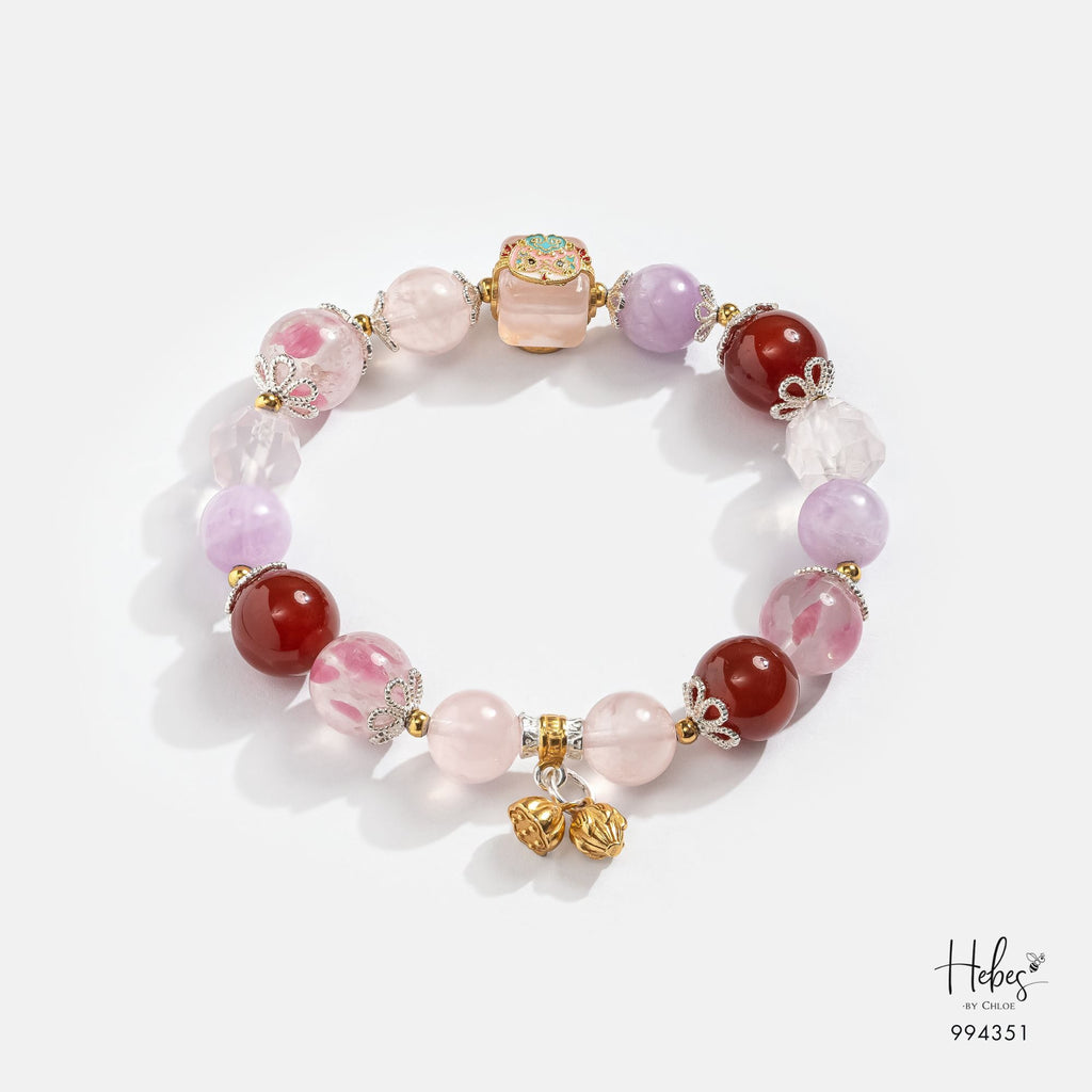 Maneki Rose Quartz Blossom Luck Bracelet 994351