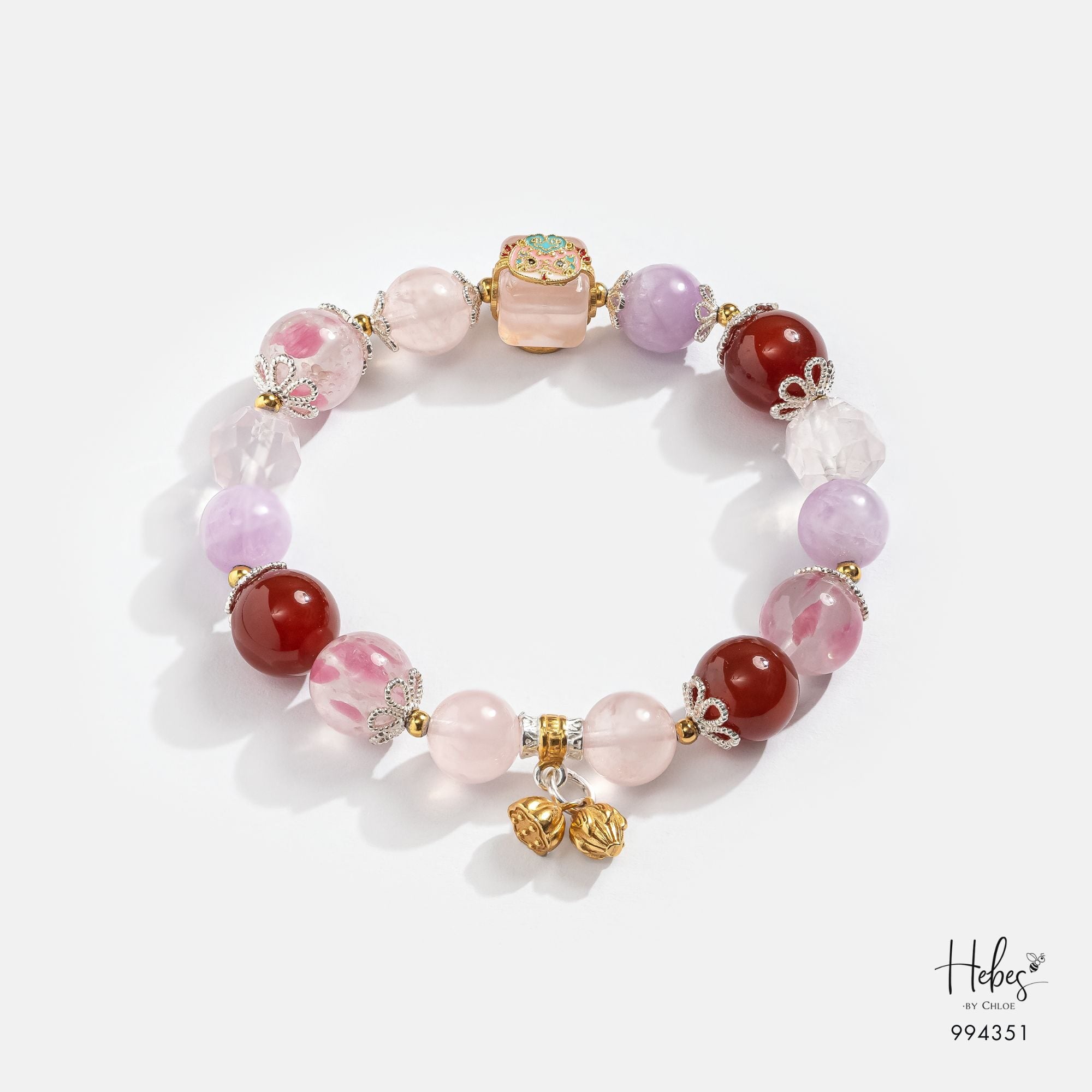 Maneki Rose Quartz Blossom Luck Bracelet 994351