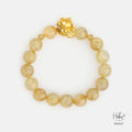 Gold Vermeil Lucky Cat Yellow Rutilated Quartz Bracelet (9mm) 994357