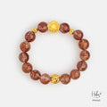 Gold Vermeil Lotus Brown Rutilated Quartz Bracelet (8mm) 994360