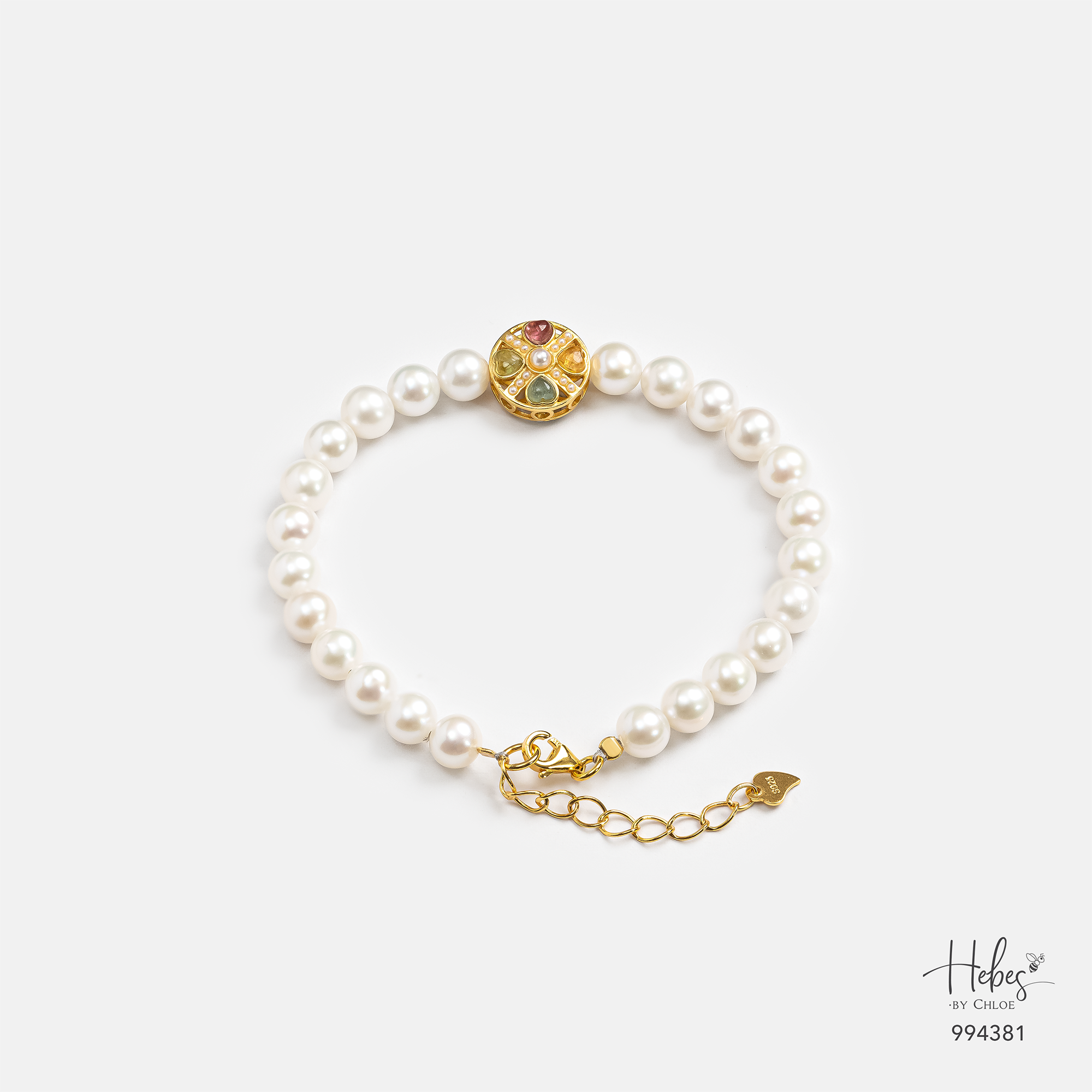 Akoya Pearl Halo Tourmaline Bracelet 994381