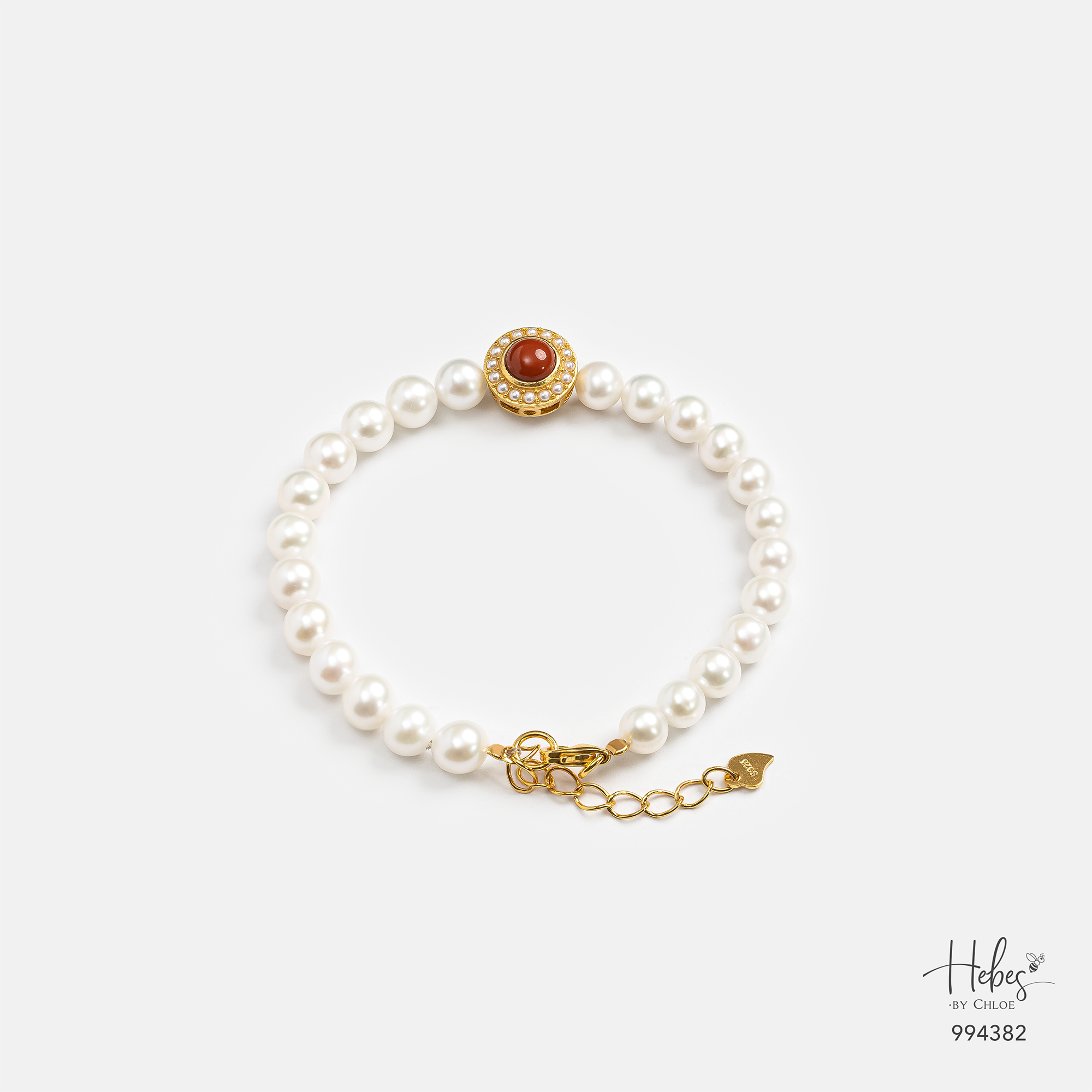 Akoya Pearl Red Jade Halo Bracelet 994382