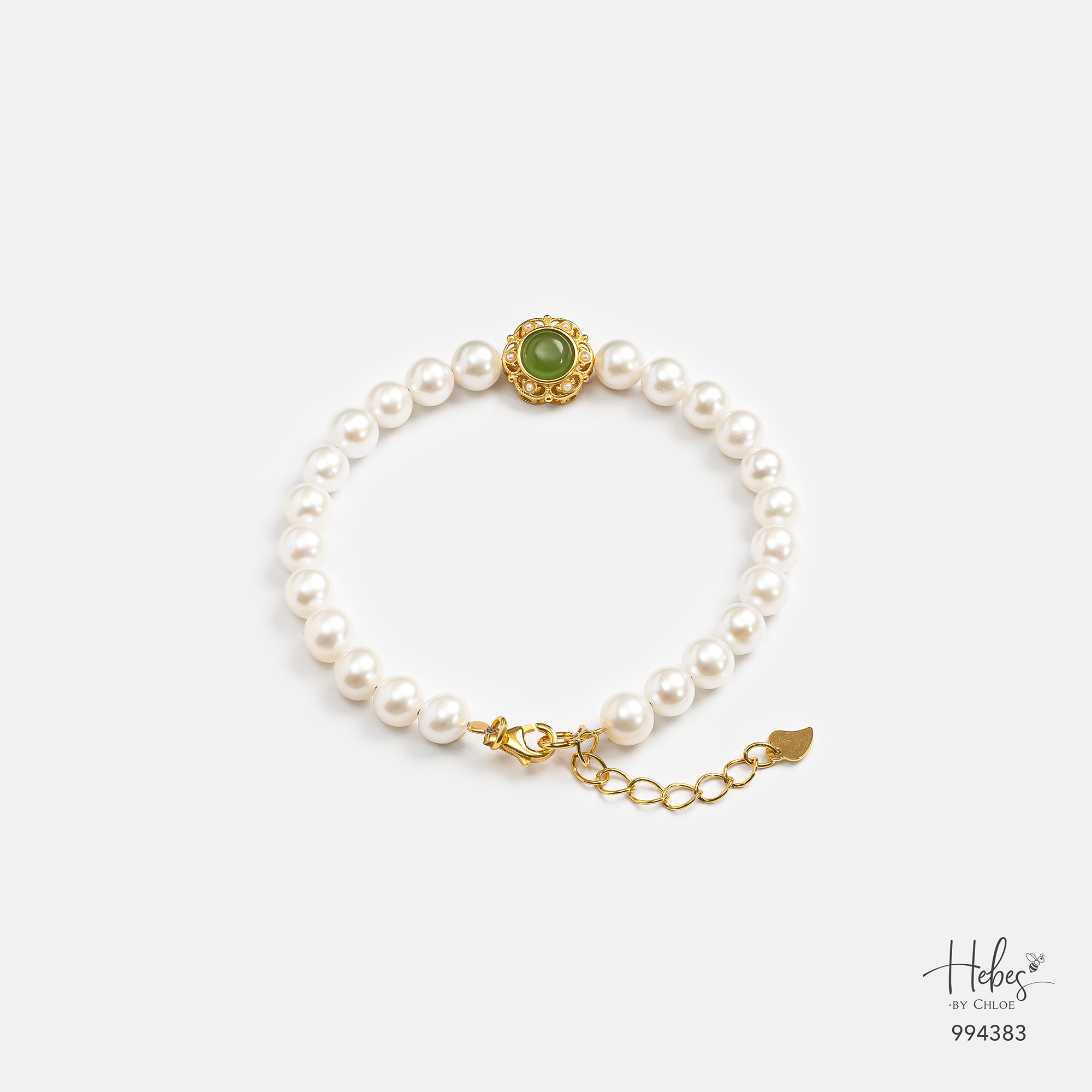 Akoya Pearl Halo Jade Bracelet 994383