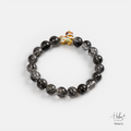 24K Gold Qilin Black Rutilated Quartz Bracelet (10mm) 994415