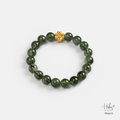 24K Gold 4-Clover Green Rutilated Quartz Bracelet (9mm) 994419