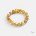 24K Gold Pixiu Yellow Rutilated Quartz Bracelet (11mm) 994422