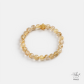 18K Gold Endless Knot Yellow Rutilated Quartz Bracelet (7.5mm) 994423