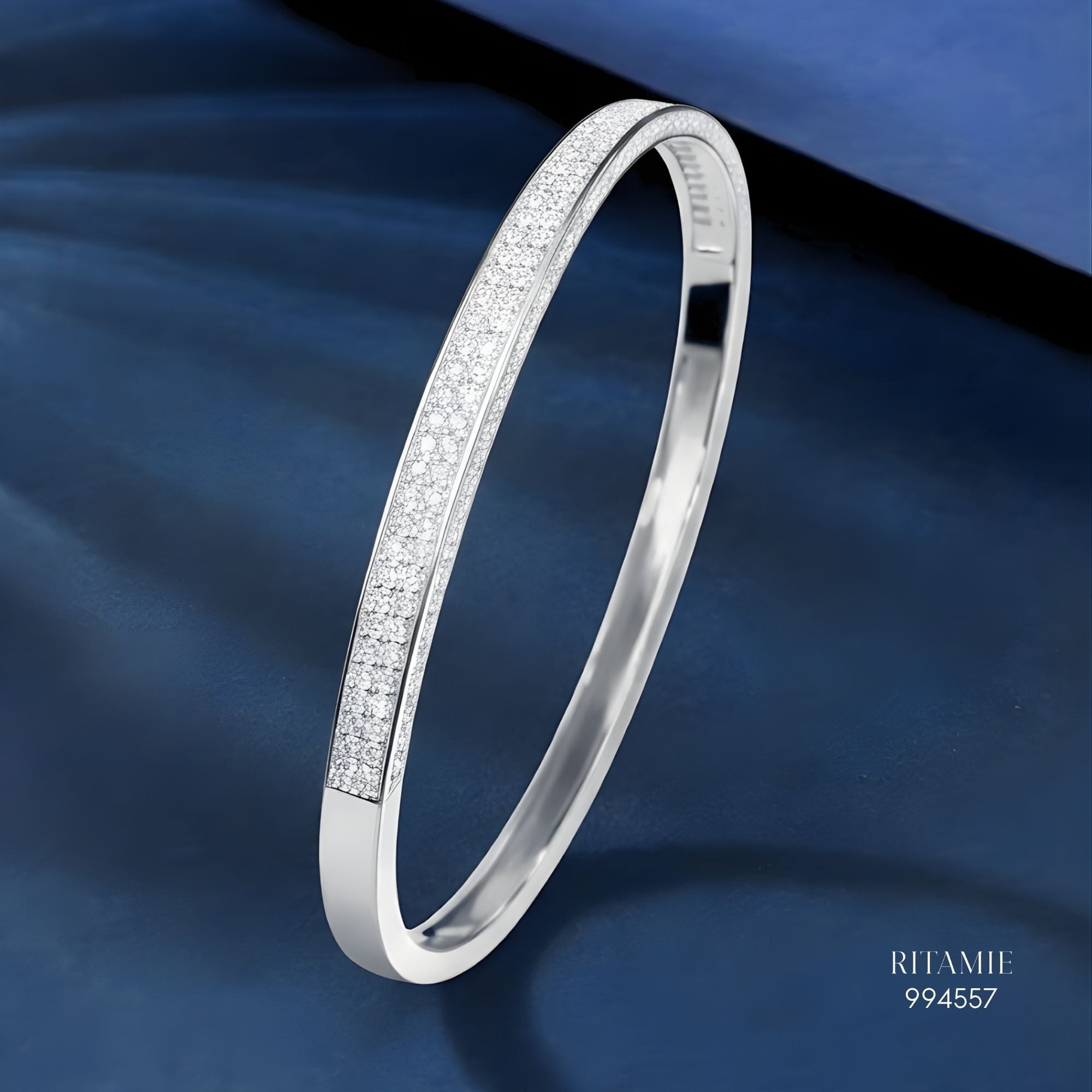 The Stellar Horizon Moissanite Silver Bangle 994557