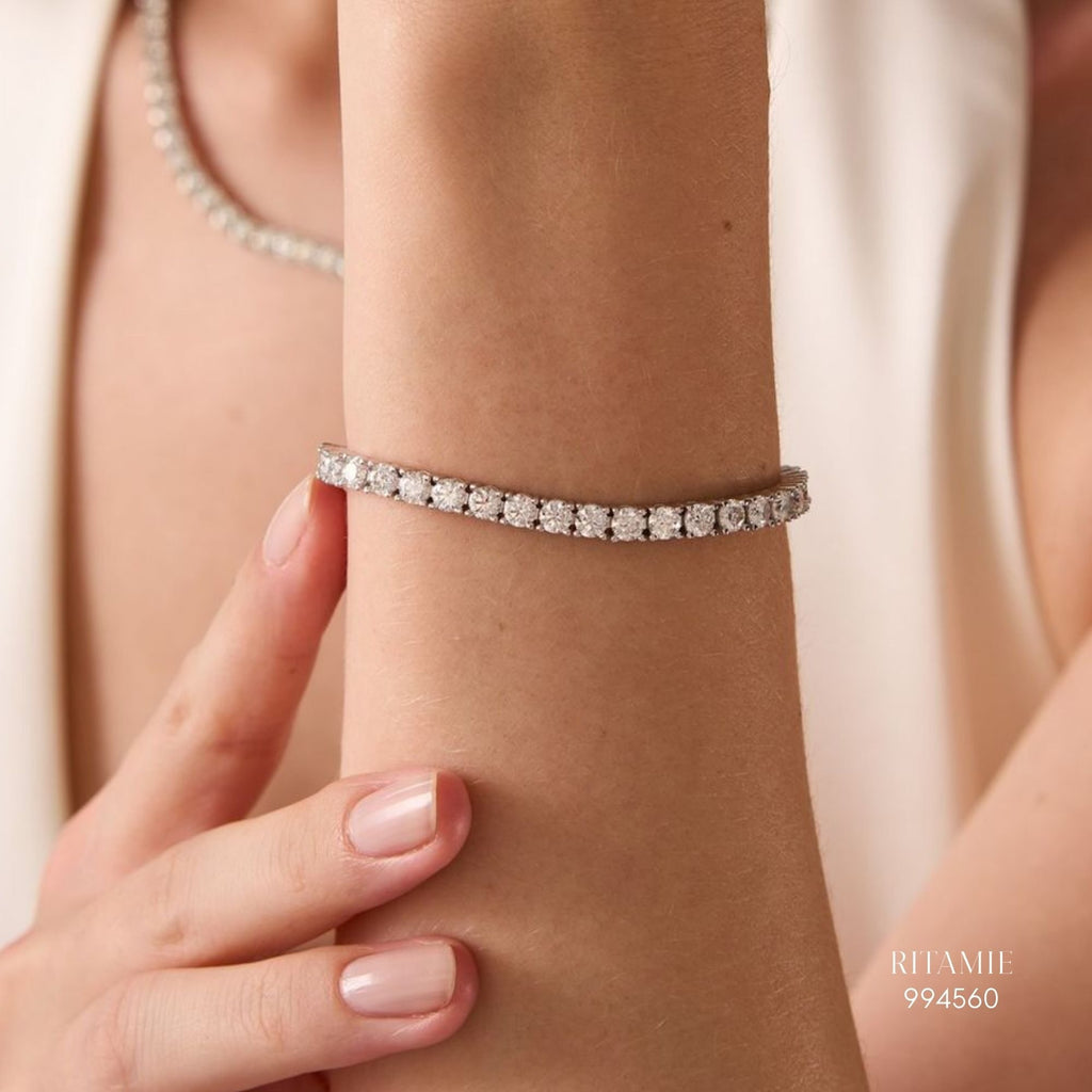 The Grand Tennis Moissanite - 4mm Silver Bracelet994560