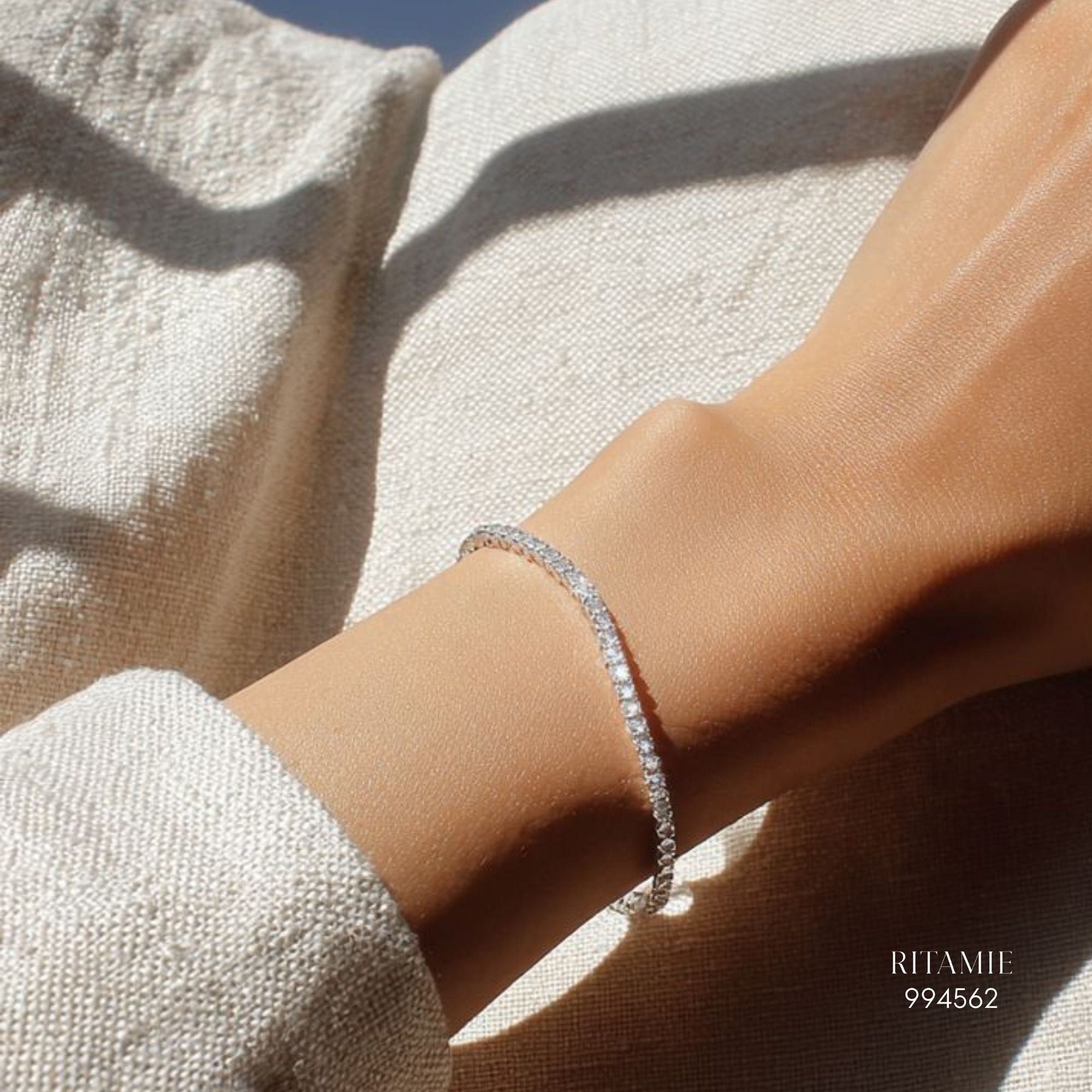 The Grand Tennis Moissanite - 3mm Silver Bracelet 994562