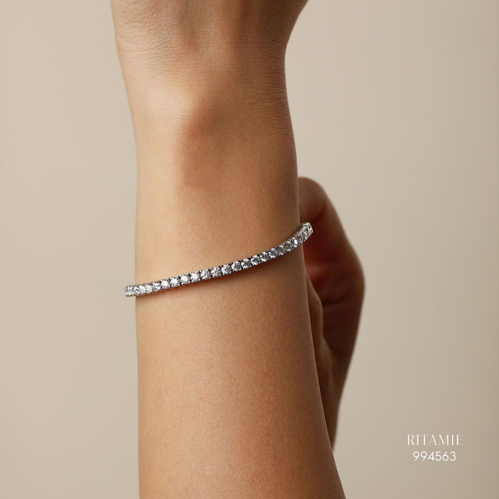 The Timeless Tennis Moissanite - 3mm Silver Bracelet 994563