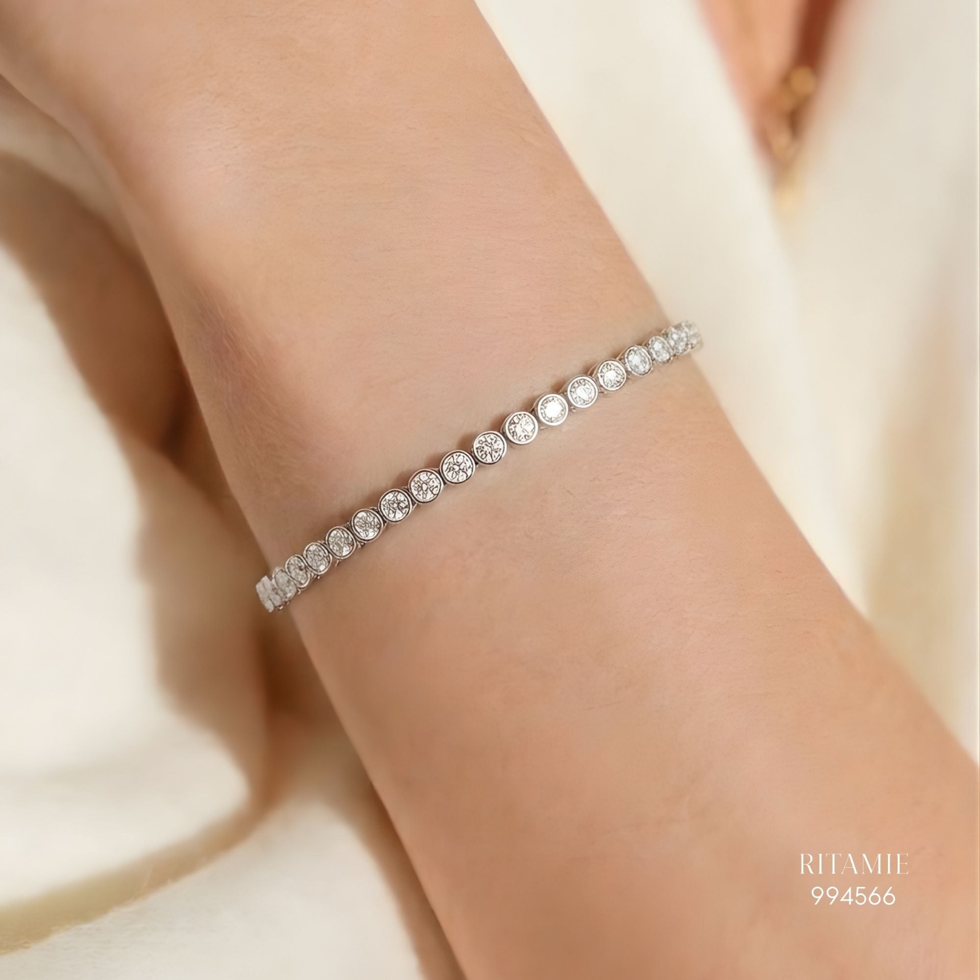The Bezel Lumiere  Moissanite - 3mm Tennis Bracelet 994566