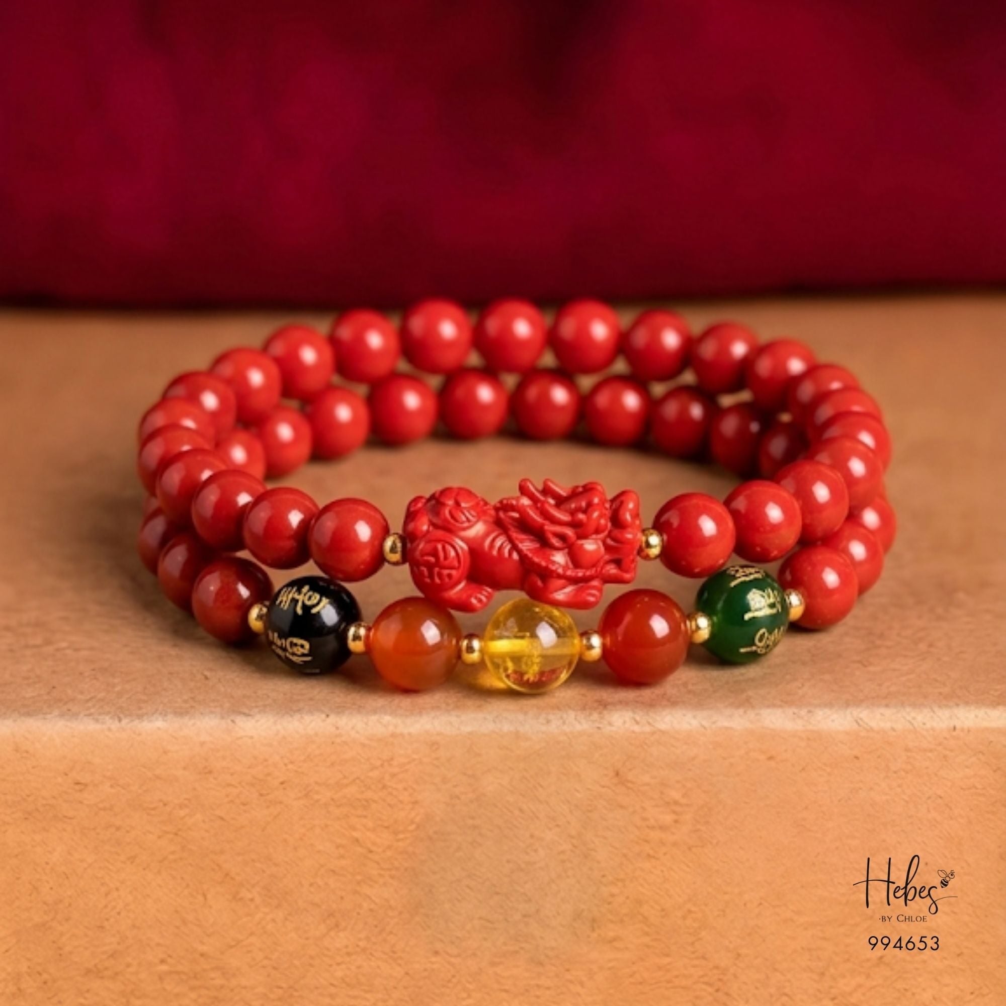 Cinnbar Pixiu Five-Gods Bracelet 994653