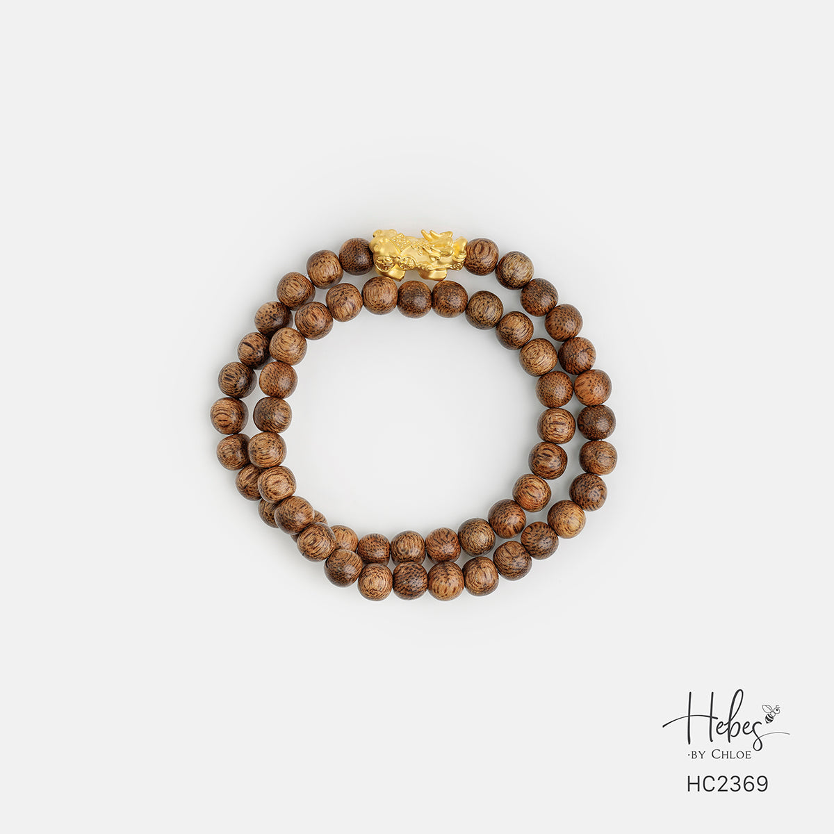 Vietnamese 108 Beads Agarwood Pixiu Dragon Charm Bracelet HC2369
