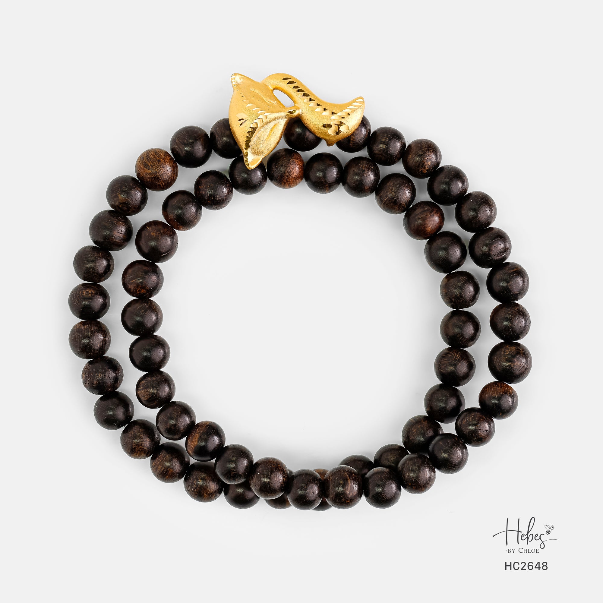 Indonesian 108 Baeds Agarwood Fairy Fox Charm Bracelet HC2648
