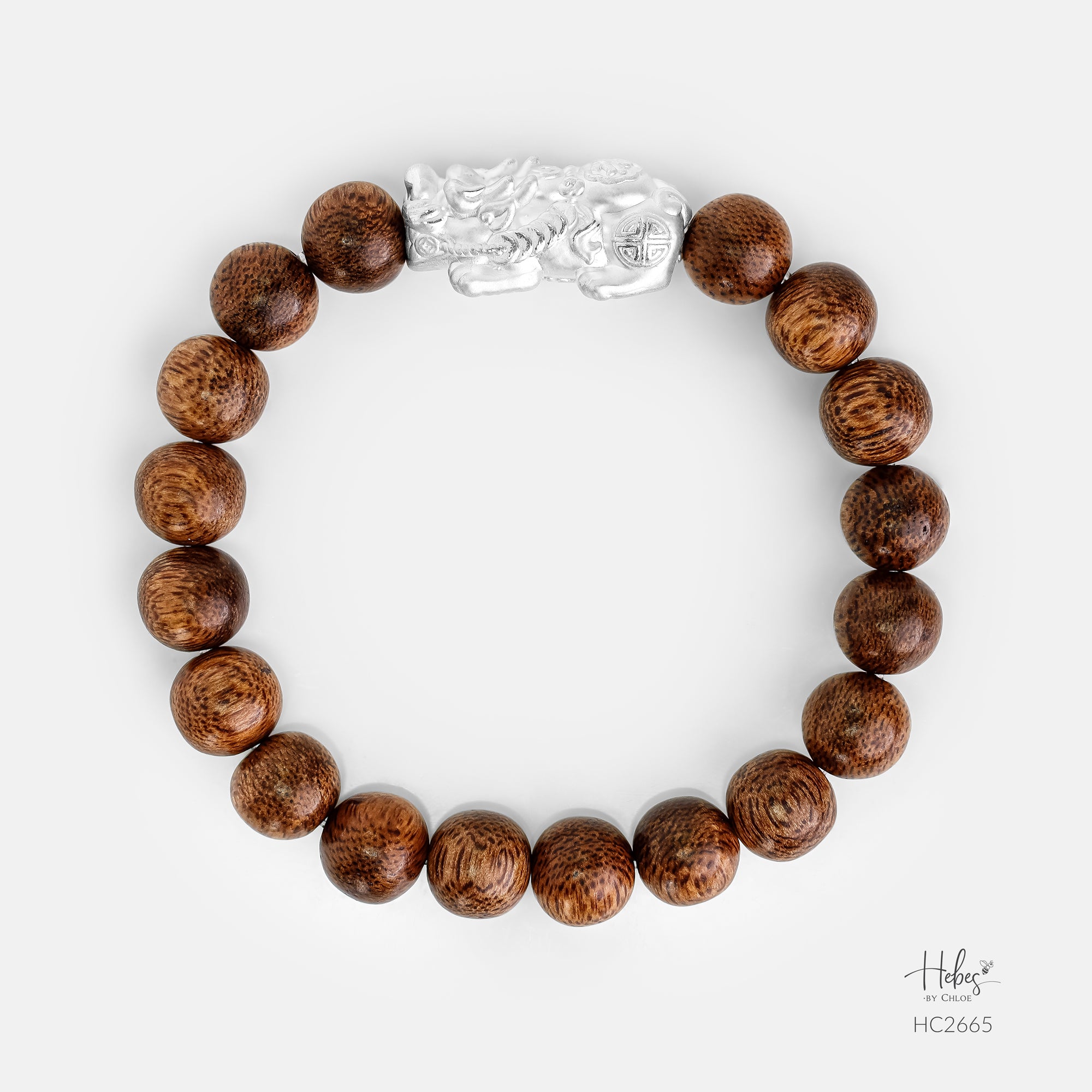 Vietnamese Agarwood Pixiu Dragon Charm Bracelet HC2665