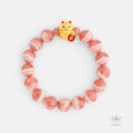 24K Gold Lucky Cat Rhodochrosite Bracelet (8mm) 992691