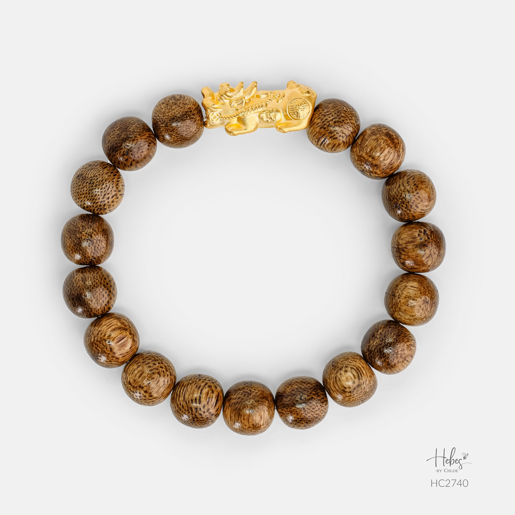 Vietnamese Agarwood Pixiu Dragon Charm Bracelet HC2740