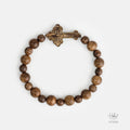 Vietnamese Agarwood Cross Charm Bracelet HC2806