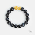 24K Gold Pixiu Blue Tiger Eye Bracelet (12mm) 992833