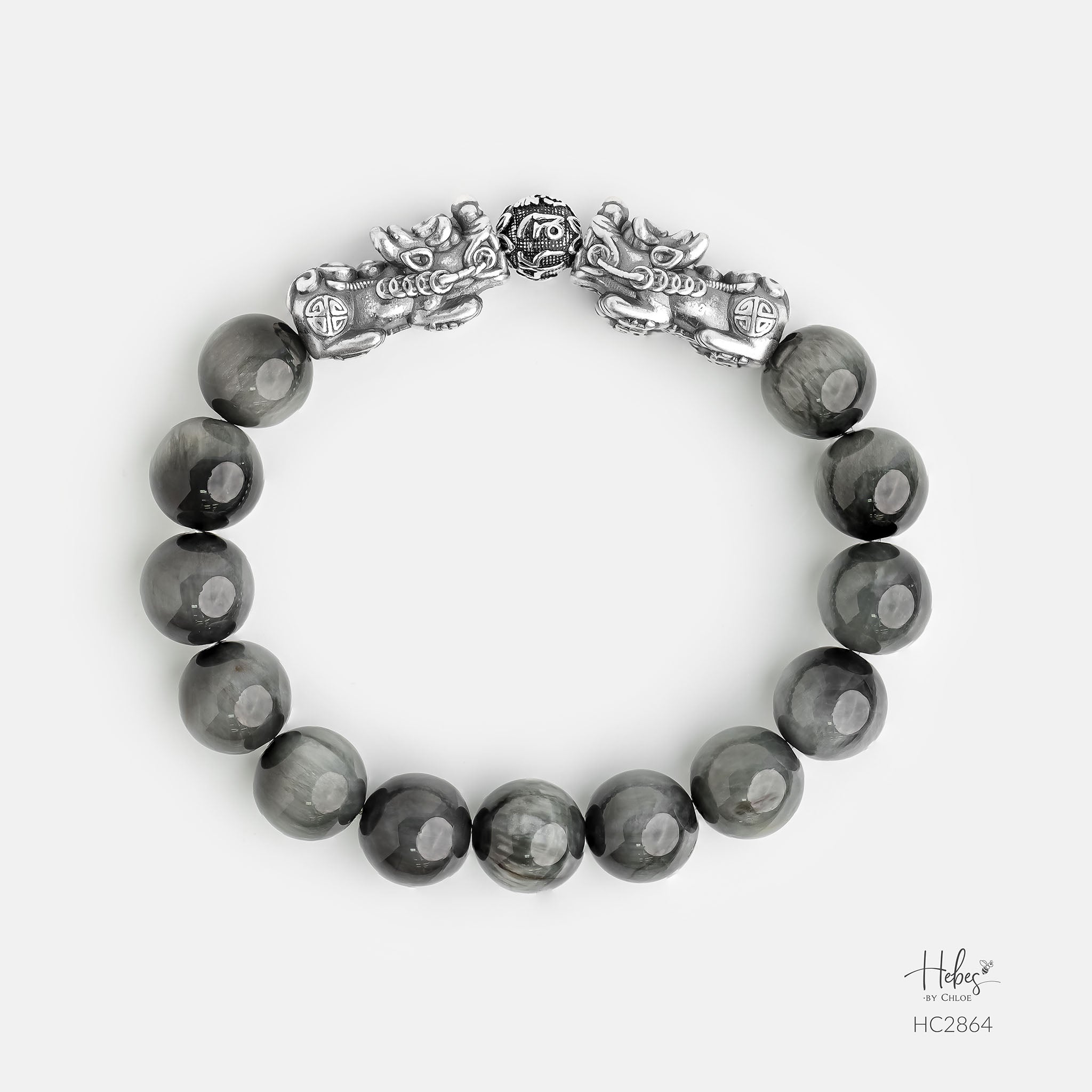 Hebes Grey Tiger Eye Bracelet HC2864