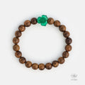Vietnamese Agarwood Green Agate Lotus Bracelet HC2885
