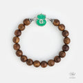 Vietnamese Agarwood Green Agate Fortune Pouch Charm Bracelet HC2891