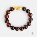 24K Gold Pixiu Red Tiger Eye Bracelet (12mm) 992900