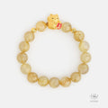 24K Gold Lucky Cat Yellow Rutilated Quartz Bracelet (9mm) 992901
