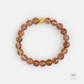 24K Gold Money Ball Brown Rutilated Quartz Bracelet (6mm) 992933