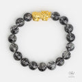 24K Gold Pixiu Black Rutilated Quartz Healing Bracelet (10mm) 992976