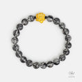 24K Gold Lotus Black Rutilated Quartz Bracelet (8mm) 992978